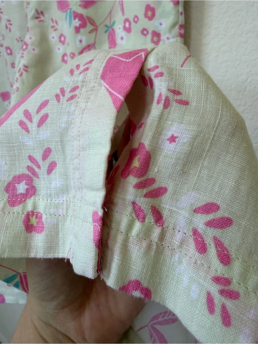 Sigrid Olsen Linen Pink Floral Crop Pants Size 12